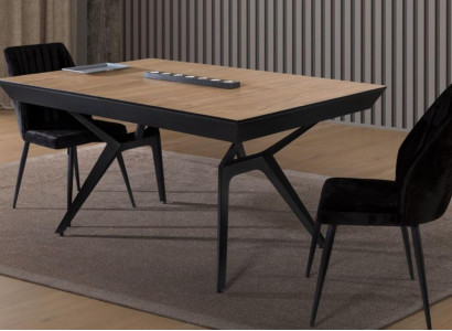 Küchentisch Esszimmertisch Ausziehbarer Design Luxus Holz Braun Tisch